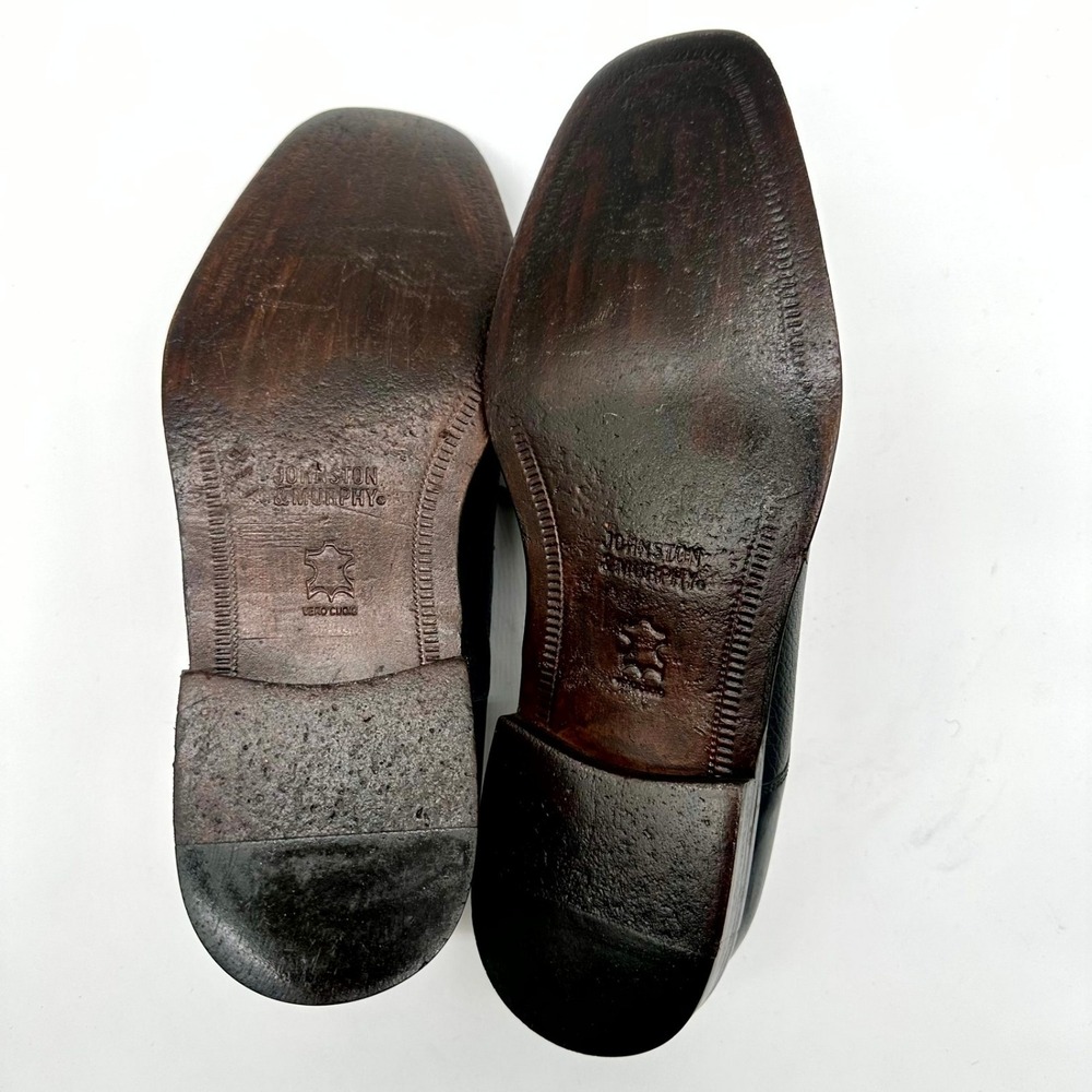 Johnston & Murphy Men's Black Leather Cap Toe 10M Dress Shoes 15 0671 - Picture 5 of 5